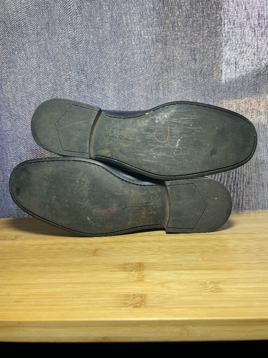 Salvatore Ferragamo Gancini Bit Loafers Mens 8.5 D Navy Blue Leather Italy EUC! main image 7